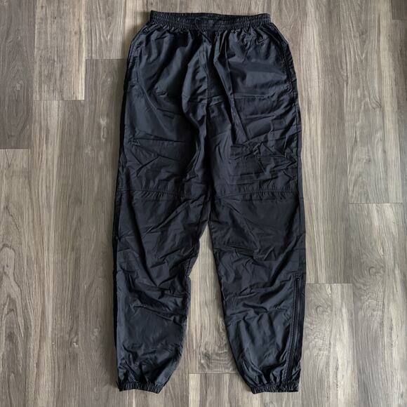 Vintage Nike Track Pants Mens Size L Black Warmup Jogger Pants Ankle Zip 1990s - Picture 1 of 7